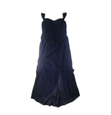 BHLDN Lena Dress Size 14 Navy Maxi With Side Slit Sleeveless No Slip Top Support
