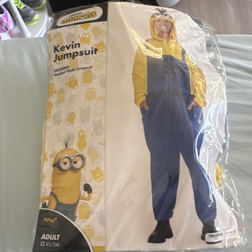 Spirit Minion Kevin Adult Jumpsuit Costume XS/S-M Yellow/Blue 100% Polyester