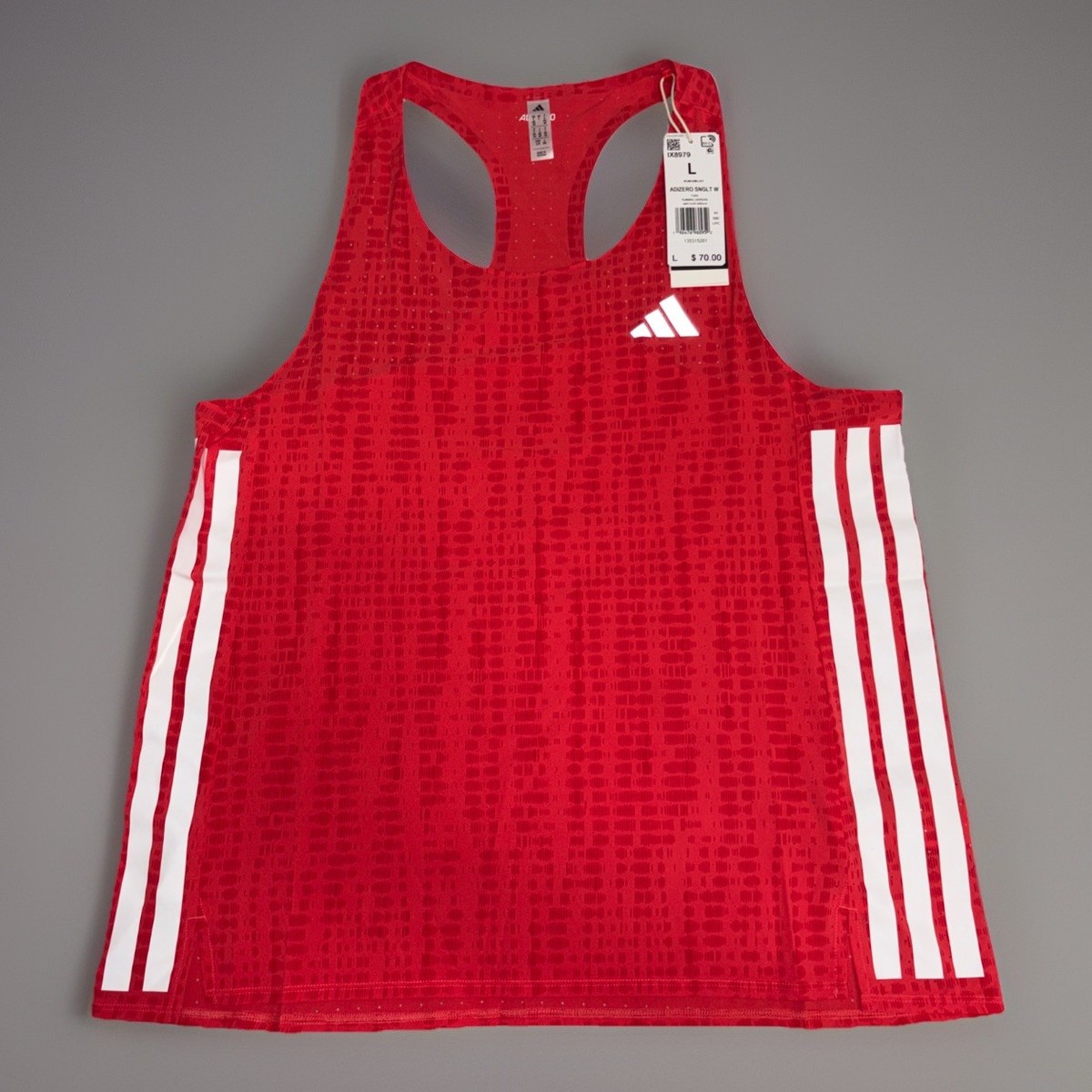 Adidas Women's Adizero Running Singlet Tank Shirt Semi Lucid Red