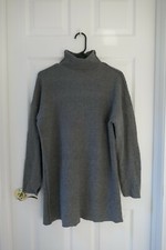 Miss Look Gray Plain Sweater Dress W/ Turtleneck Gently Worn Size: L