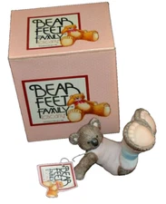 YOGA AEROBIC KOALA Miniature Bear Feet Family Porcelain Figurine NIB Vtg 80's