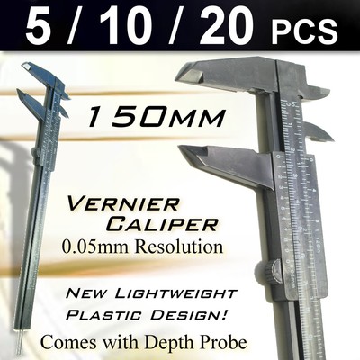 20 50 100pcs Plastic Vernier Caliper Ruler Seafood Fishing Pipe Measuring Scale Ebay