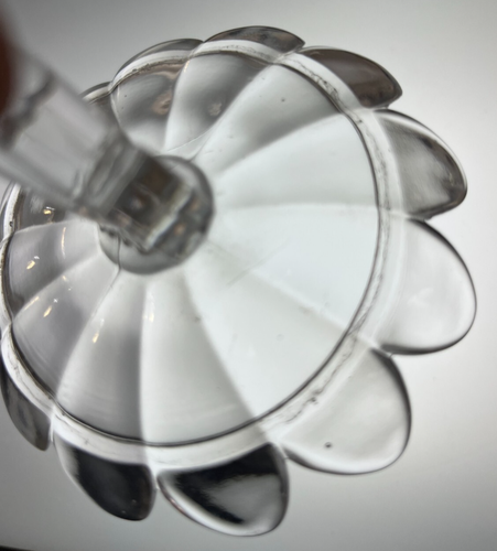 Vintage Crystal Candy Dish with Scalloped Lid * Art Deco * 3 1/2" round 6” Tall - Picture 6 of 6