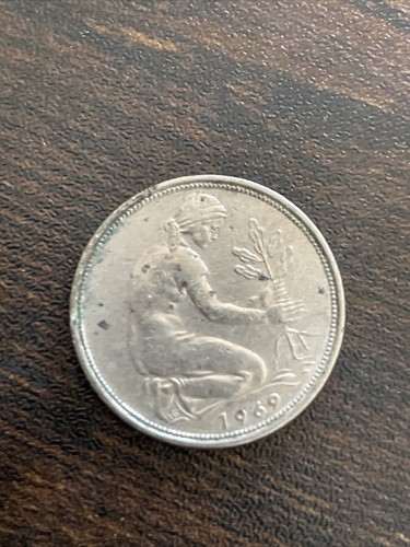 HIGHER GRADE 1969 F GERMANY 50 PFENNIG COIN-JUN087 TK1180*