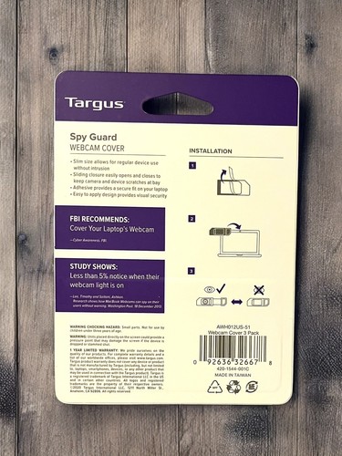 Targus Spy Guard Webcam Cover 3 Pack Black, White, Gray AWH012US-51 New - 第 2/2 張圖片