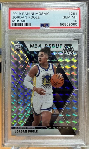 PSA 10 Jordan Poole 2019 Mosaic NBA Debut Rookie Mosaic Prizm RC #261
