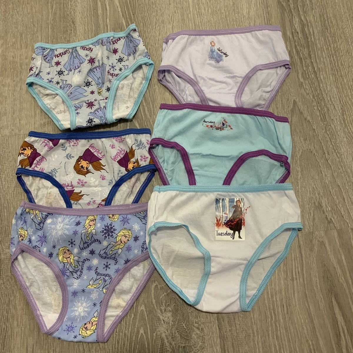 Disney Frozen 2 Girls Underwear Sz 4 Blue Purple Ana Elsa Olaf 6