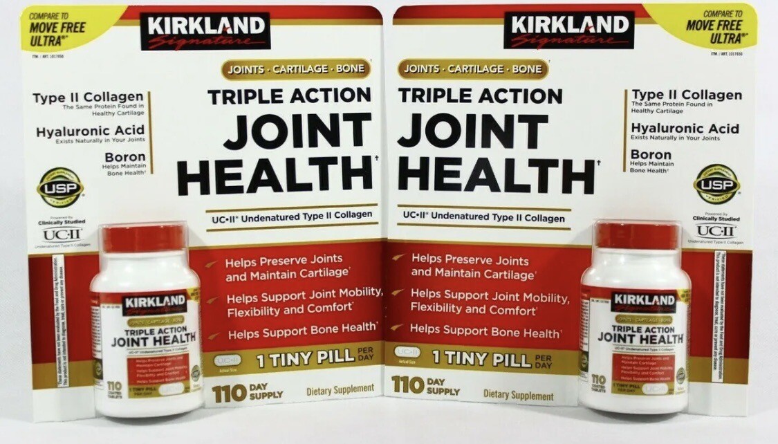 2 Packs Kirkland Triple Action Joint Health 110 Tablets Each 220