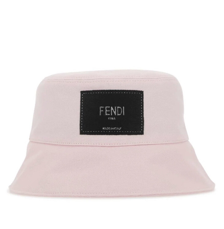 NWT Fendi Roma Logo Patch Bucket Hat PINK Sz S 100% Authentic Clueless Fluffy Bucket Hat – Samii Ryan main image 3