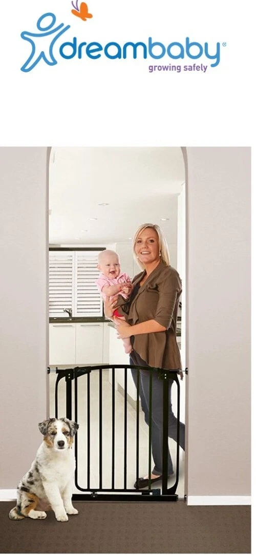 Dreambaby Chelsea Auto-close child, baby, pet Safety Gate In Black 71-80cm