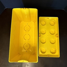 LEGO EMPTY Box & Lid ONLY CLASSIC Large 8 Stud Yellow Brick Storage Container