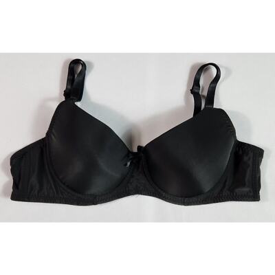 Mamia Underwired Push Up Bra Full Coverage Womens Size 36B Black