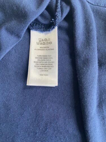 Tahari sleeveless navy blue boluse stretchy women's size L - Picture 7 of 7