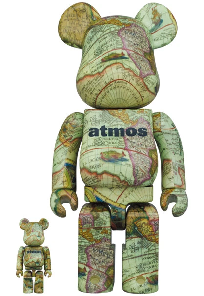 BE@RBRICK atmos AGED MAP 100% & 400% MEDICOM TOY bearbrick 2023