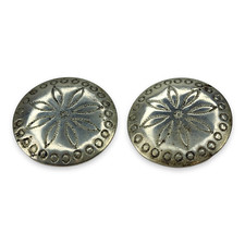 Vintage Southwestern Navajo Nickel Silver Concho Buttons Set of Two
