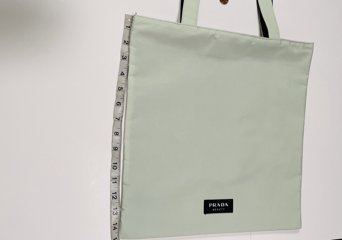 Prada Beauty Shoulder Tote Bag Light Green & Black