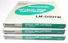 3 Panasonic Optical Disk Cartridge 940 MB LM-D501W, Double Sided, New & Sealed