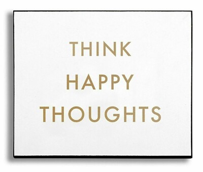 THINK HAPPY THOUGHTS - GOLD FOLIENPLAKETTE - 30 x 25 cm