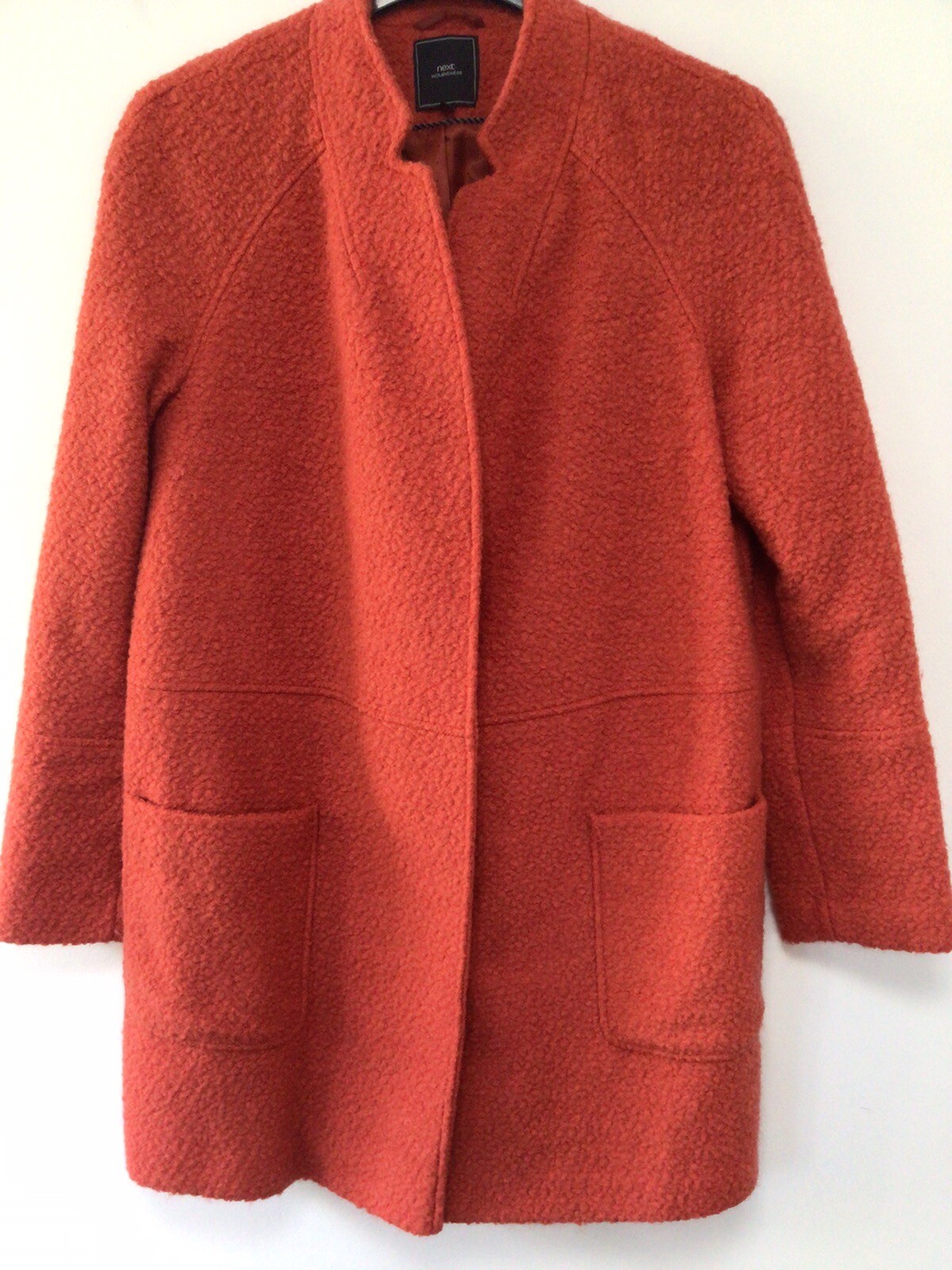 NEXT Stylish Ladies Orange Boucle Single Breasted Jacket Coat. Size 16 eBay