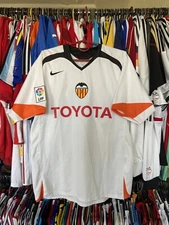 VALENCIA 2005 2006 HOME FOOTBAL SHIRT SOCCER JERSEY NIKE 195961 sz M MEN WHITE