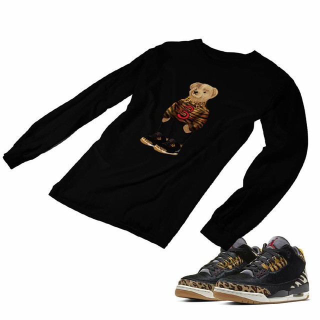 Jordan 3 Animal Instinct Matching Custom Designed Long Sleeve T shirt JD 3-8-5 | eBay