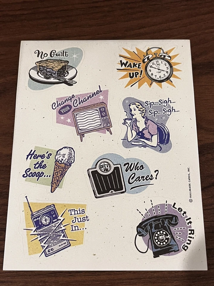 Vintage Stickers Sticker Autocollectants by Hallmark 8 Sheets Per Acid Free