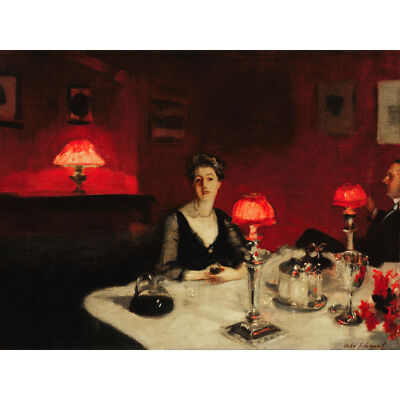 John Singer Sargent Le Verre De Porto Ein Esstisch bei Nacht XL Druck Leinwand