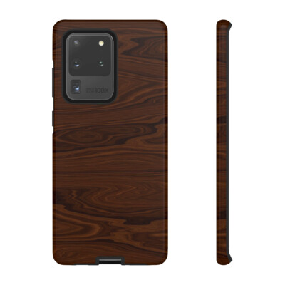 PHONE CASE - FOR ALL BRANDS Dark Textured Wood Pattern Tough Cases 