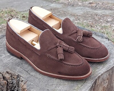 HERRING SHOES brown suede tassel loafers Size UK 9,5 US 10,5