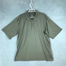 Pebble Beach Performance Mens Shorts Sleeve Collared Brown Golf Polo XL