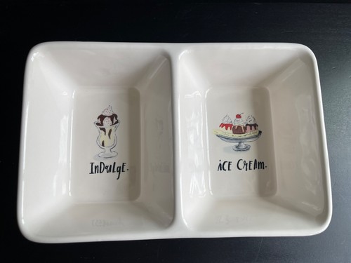 Rae Dunn Ice Cream Indulge Divided Sundae Serving Dish-Kids Birthday Party Decor - Picture 4 of 10