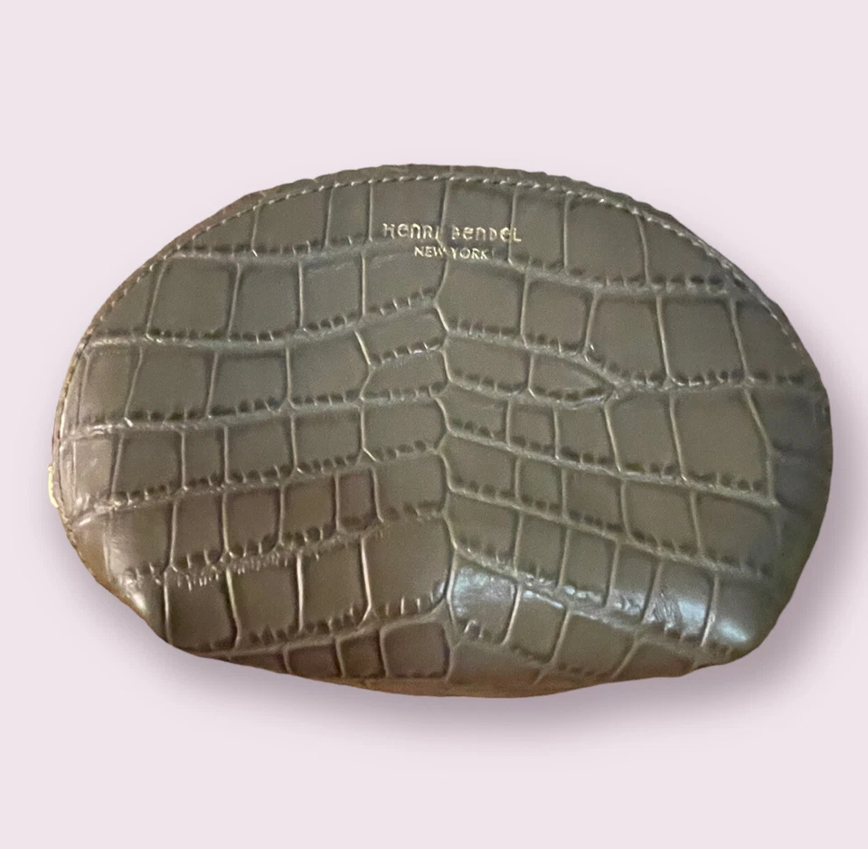 Henri Bendel оливковый зеленый кожаный макияж сумка - Изображение 2 из 4