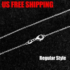 925 Silver Plated Regular Style Chain Fashion Necklace Ring Lock Women's