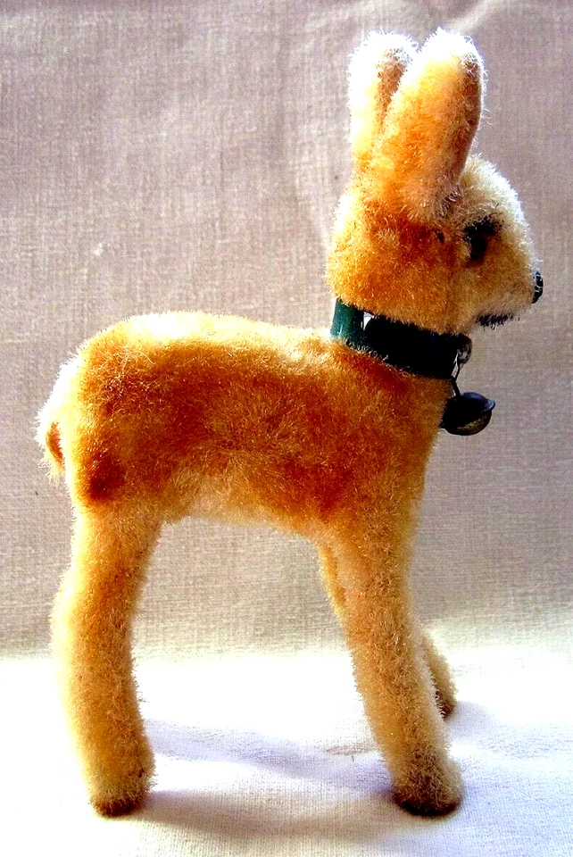 MAX CARL - TRÈS RARE BICHE PELUCHE A GRELOT DES ANNEES 50 - MADE IN WEST GERMANY - Photo 4/4