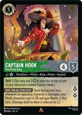 Disney Lorcana Reign of Jafar - 109 Captain Hook, The Pirate King, Rare FOIL