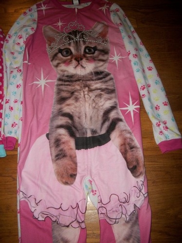 JELLI FISH KIDS FLEECE PAJAMAS PJ SLEEPER CAT DOG PENGUIN GIRLS SZ XL 14 16 - Picture 3 of 8
