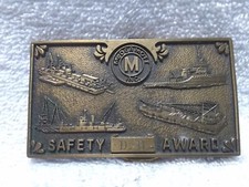 Marine Company Mc Dermott Safety Award Buckle Slid Brass Great Vintage 