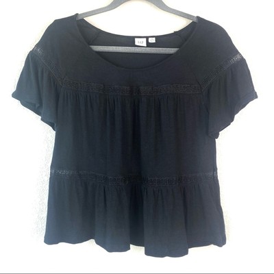 Black Boho Style Gap Top Size XS Petite