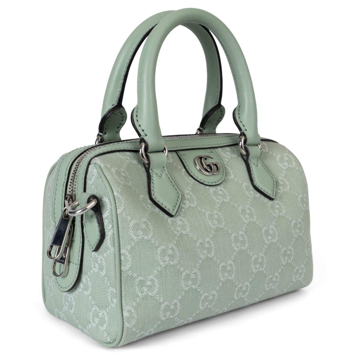 70792 auth GUCCI pale green denim 2024 OPHIDIA MINI TOP