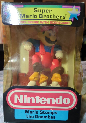 Vintage Nintendo Trophy Figures Mario Stomps The Goombas Hasbro 1988 NEW VTG NIB