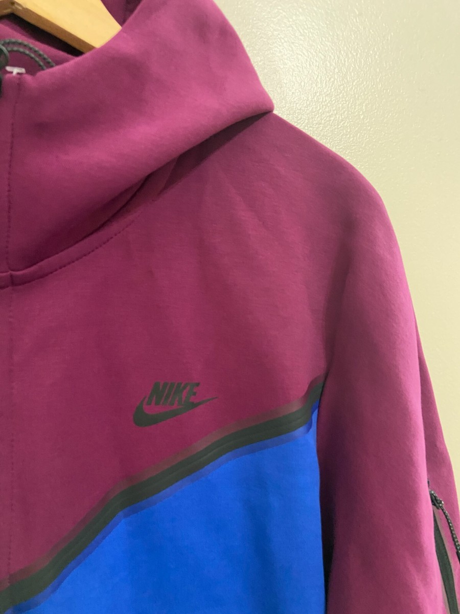 Nike Tech Fleece Blue Purple Full-Zip Hoodie Jacket Size XL CU4489