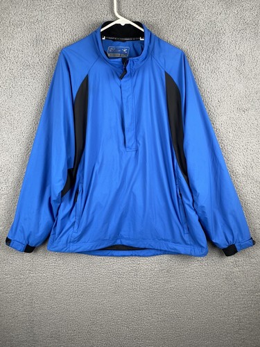 Cutter & Buck Jacket Mens Extra Large Blue Black Half Zip Lined Mock Neck