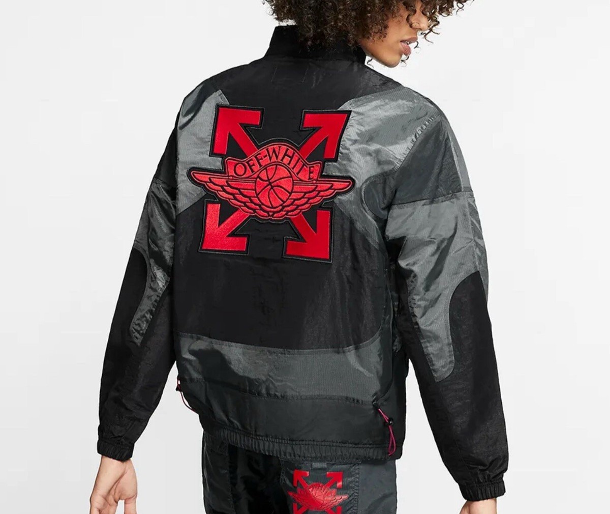 Sz Large Air Jordan x Off-White Woven Jacket 'Black' CV0550 Sz Large Air Jordan x Off-White Woven Jacket 'Black' CV0550