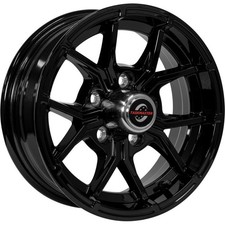 14x5.5 Trailer Wheel 5 Lug On 4.5 Black Full Paint Aluminum Trailer Rim