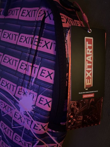 NEU SPRAYGROUND EXIT ART PINK EDITION RUCKSACK TASCHE PINK GESTREIFT KUNSTLEDER - Bild 16 von 17