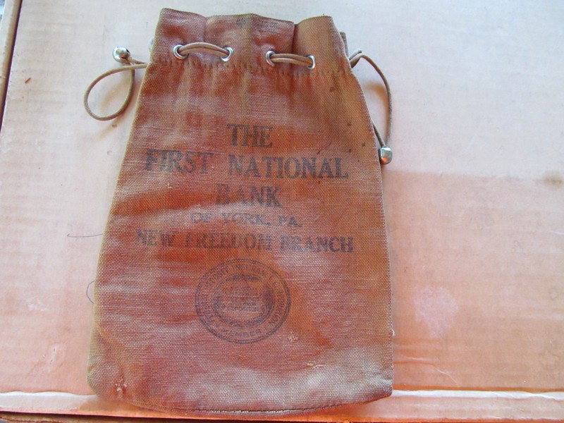 THE FIRST NATIONAL BANK OF YORK PA NEW FREEDOM BRANCH Deposit CANVAS Money Bag