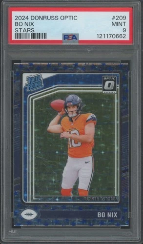 2024 Panini Donruss Optic Stars Rated Rookie #209 Bo Nix RC Mint PSA 9