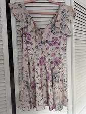 Love Shack Fancy Silk Ruffle Multi-floral Print Dress Sz 2