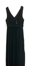 NWT Lulus Emerald Green Slimming Floor Length Classy Front Slit,Sewn In Slip XL 