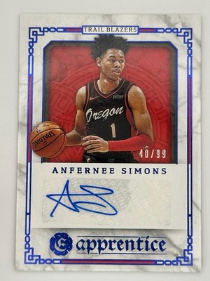 2021 PANINI EXCALIBUR ANFERNEE SIMONS #APR-ANF BLUE /99 AUTO